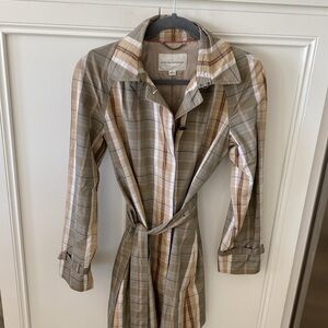 Banana Republic Women’s Plaid Trench Coat size Small